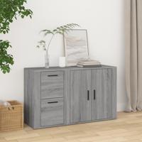 Dressoir 100x33x59,5 cm bewerkt hout grijs sonoma eikenkleurig - thumbnail