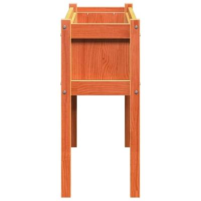 Plantenbak met poten 110x31x70 cm grenenhout waxbruin