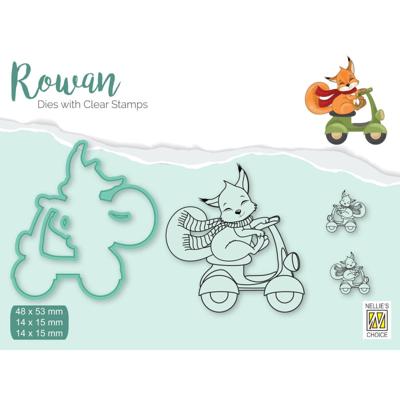 Nellie's Choice • rowan cutting die & clear stamp vos 4st.