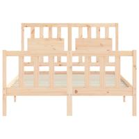 Bedframe met hoofdbord massief hout - thumbnail