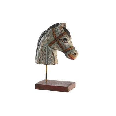 Decoratieve figuren DKD Home Decor Paard Ijzer Mangohout (24 x 12 x 35 cm)