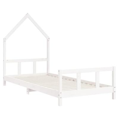 Kinderbedframe 90x200 cm massief grenenhout wit