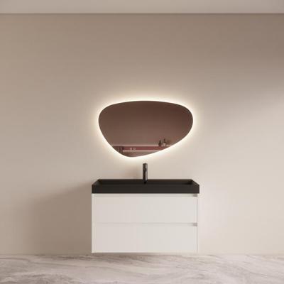 Badmeubelset BWS Riga met Lako Wastafel Zwart 100 Mat Wit