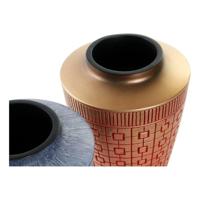 Vaas DKD Home Decor 8424001822065 Blauw Rood Hars Gouden Orientaals 17 x 17 x 20 cm (2 Stuks) - thumbnail
