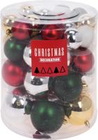 Kerstballenset - 44 stuks plastic - traditional mix - thumbnail