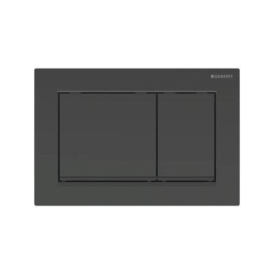 Drukplaat Geberit Omega 30 voor 2-toets Spoeling met Mat Zwart Designstroken Zwart