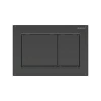 Drukplaat Geberit Omega 30 voor 2-toets Spoeling met Mat Zwart Designstroken Zwart - thumbnail