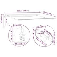 Luifel automatisch uittrekbaar LED 300x250 cm antraciet en wit - thumbnail