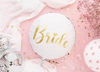 Bride Folieballon Wit Goud (45cm) - thumbnail