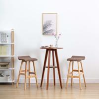 Barstoelen 2 st stof taupe - thumbnail