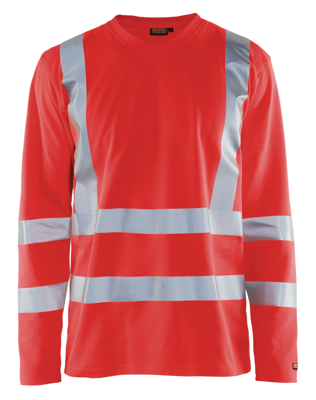 Blåkläder UV-T-Shirt High-Vis lange mouw UPF 40+ UV 33811070 | High-Vis Rood | Maat 3XL - 7330509811252