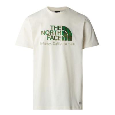 The North Face Berkeley California S/S T-Shirt Heren White Dune - Optic Emerald Generative Camo Print M