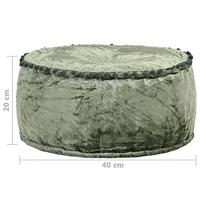 VidaXL Poef rond 40x20 cm fluweel groen - thumbnail