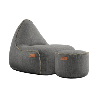 SACKit Cobana zitzak en poef Grey