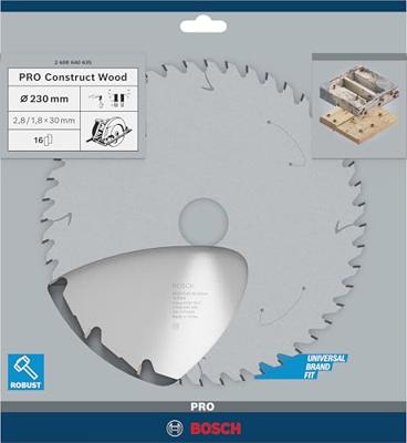 Bosch Accessoires Cirkelzaagblad Construct Wood 230 x 30 x 2,8 mm, 16 1st - 2608640635