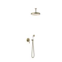 Regendouche set Tres Clasic | Inbouw | Mengkraan | 2-weg | Vintage | Messing oud - thumbnail