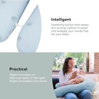 Babymoov B.love moederschap en borstvoeding kussen met ultra -fijne microbilles vulling - gemaakt in Europa, blauw - thumbnail