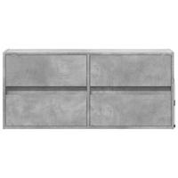 Tv-wandmeubel met LED-verlichting 100x31x45 cm betongrijs - thumbnail