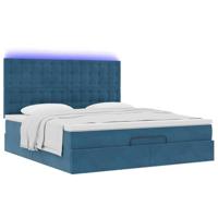 Ottoman bed met matrassen en LED's 160x200cm fluweel - thumbnail