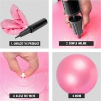 Fitnessbal Roze 65 cm incl. pomp - thumbnail