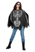 Poncho skelet zwart/wit - thumbnail