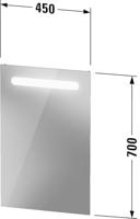 Spiegel Duravit No.1 Met Horizontale LED Verlichting 45x3.5x70 cm Mat Wit Duravit - thumbnail