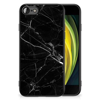 iPhone SE 2022 | SE 2020 | 7/8 Marmeren Print Telefoonhoesje Marmer Zwart - Origineel Cadeau Vader