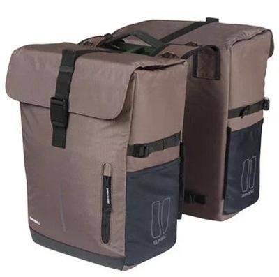 Dubbele fietstas Basil Move MIK 30 liter 16 x 27 x 38 cm - bruin Dubbele fietstas Basil Move MIK 30 liter 16 x 27 x 38 cm - bruin