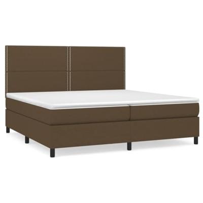 Boxspring met matras stof donkerbruin 200x200 cm
