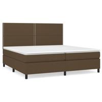 Boxspring met matras stof donkerbruin 200x200 cm - thumbnail