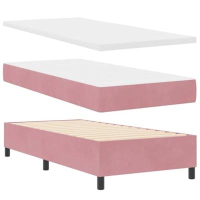 Boxspringbed met matras Roze 200 x 100 cm Polyester
