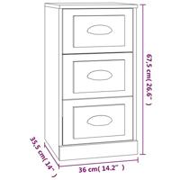 Dressoir 36x35,5x67,5 cm bewerkt hout grijs sonoma eikenkleurig - thumbnail