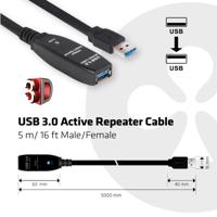 CLUB3D USB 3.0 Active Repeater Cable 5 Meter M/F - thumbnail