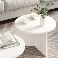 Koffietafel Set 2 pcs Wit 49 x 49 x 28 cm Massief grenenhout - thumbnail