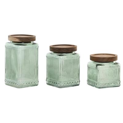 Set van 3 Potjes Home ESPRIT Groen Natuurlijk 1 L 3 Onderdelen