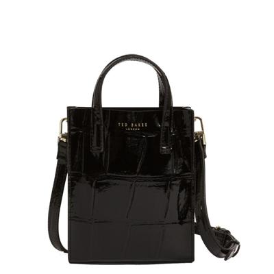 Ted Baker Viienna Croc Effect Mini Icon Bag Black