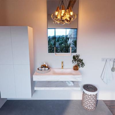 MONDIAZ ALAN-DLUX 100cm planchet Ostra. Vrijhangende wastafel CLOUD rechts 1 kraangat, kleur Ostra. MONDIAZ ALAN-DLUX 100cm planchet Ostra. Vrijhangende wastafel CLOUD rechts 1 kraangat, kleur Ostra.