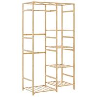 VidaXL Kledingrek met schappen 100x50x184,5 cm bamboe - thumbnail