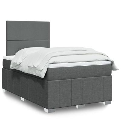 Boxspring met matras stof donkergrijs 120x200 cm - thumbnail