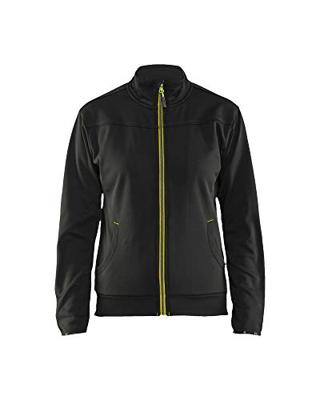 Blåkläder Dames service Sweatshirt met rits 33942526 | Zwart/High-Vis Geel | Maat S - 7330509648087