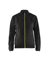 Blåkläder Dames service Sweatshirt met rits 33942526 | Zwart/High-Vis Geel | Maat S - 7330509648087 - thumbnail