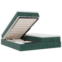 Ottoman bed met matrassen 180x200cm fluweel donkergroen - thumbnail