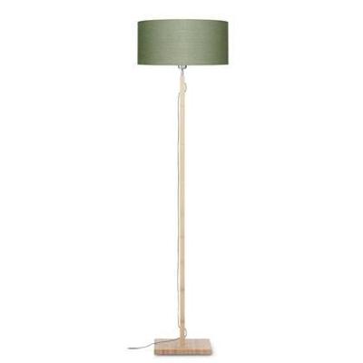 Good&Mojo Vloerlamp 'Fuji' Bamboe en Eco linnen, kleur Groen