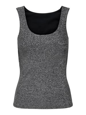 Only Onlea Glitter S/l 2-ways Top Jrs Noos Tops En Singlets Black Silver Glitter