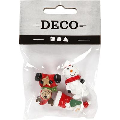 Creativ Company Miniatuur figuren, kerstman, rendier en sneeuwpop, h: 35 mm, l: 10 mm, 3 stuk/ 1 doos Creativ Company Miniatuur figuren, kerstman, rendier en sneeuwpop, h: 35 mm, l: 10 mm, 3 stuk/ 1 doos