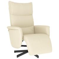 Fauteuil verstelbaar met voetensteun kunstleer crèmekleurig - thumbnail