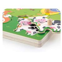 VIGA hout legpuzzel met geluid, boerderijdieren, afm 33x22,5x3 cm, 1 stuk - thumbnail