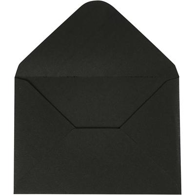 Creativ Company Enveloppen, afmeting envelop 11,5x16 cm, 110 gr, zwart, 10 stuk/ 1 doos
