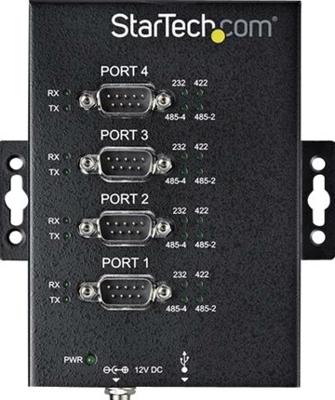 StarTech.com 4 Port Seriële USB Hub naar RS-232/422/485 Adapter, Industriële USB 2.0 naar DB9 Serial Converter Hub, IP30 Rated, Din Rail Monteerbaar, 15kV ESD Bescherming (ICUSB234854I)