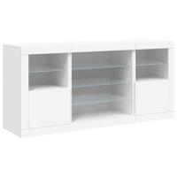 Dressoir met LED-verlichting 142,5x37x67 cm wit - thumbnail